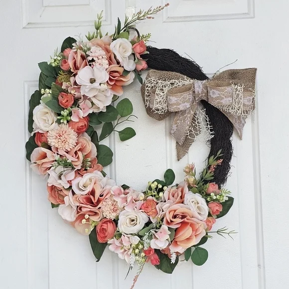 Handmade Spring Floral Grapevine Wreath